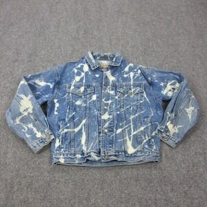 Vintage Gap Denim Jacket Mens Small Blue Bleach Splatter Bomber 30-5001 Macau‎